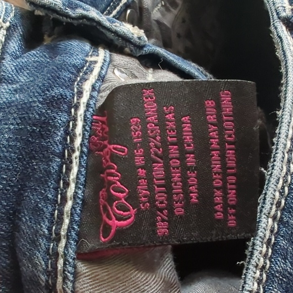 ROCK & ROLL Cowgirl "Rival Low Rise" Bootcut blingy rodeo jeans sz 24x32L euc - Picture 15 of 15